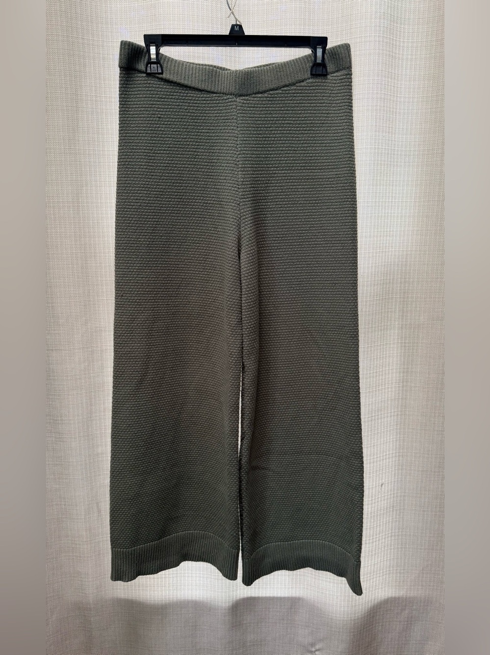 Rae Mode Sweater Knit Wide Leg Pants L Olive Green Cozy Lounge Pull On